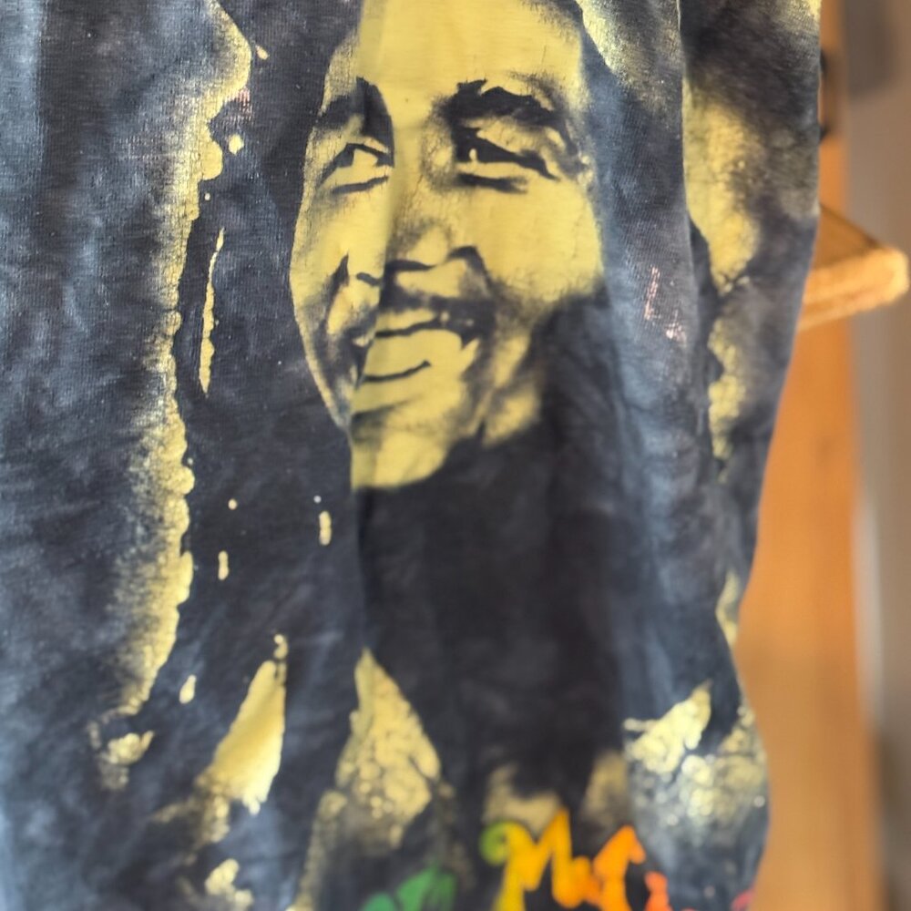 Bob Marley Tie Dye Graphic T-Shirt Zion Rootswear 1X Reggae Rastafari